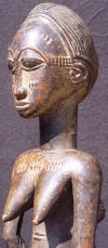 Statuette Africaine - Maternite  Baoulé - Côte d'Ivoire Profil