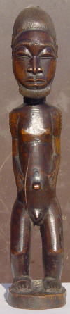 Statuette Africaine --Ancêtre Mâle Baoulé-- full view