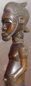 Statuette Africaine --Ancêtre Mâle Baoulé-- Côte d'Ivoire Profil