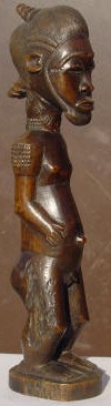 Statuette Africaine --Ancêtre Mâle Baoulé-- Côte d'Ivoire Profil